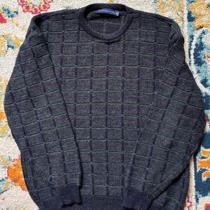 Vintage Pinnacle Blue Green Geometric  Grandpa Sweater XL